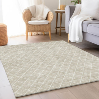 Piper Looms Mayfield Diamonds AMF932 Beige Machine Washable Area Rug Lifestyle Image Feature