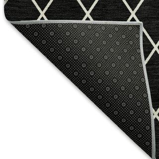 Piper Looms Mayfield Diamonds AMF932 Black Machine Washable Area Rug Backing Image