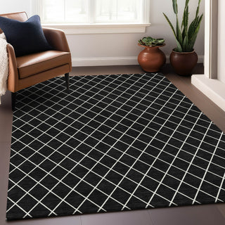 Piper Looms Mayfield Diamonds AMF932 Black Machine Washable Area Rug Lifestyle Image Feature