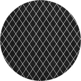 Piper Looms Mayfield Diamonds AMF932 Black Machine Washable Area Rug Round Main Image
