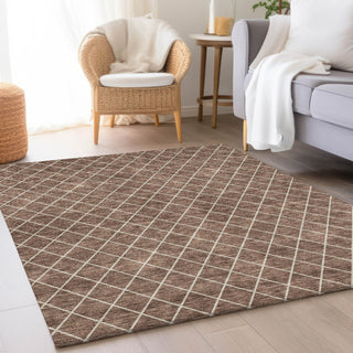Piper Looms Mayfield Diamonds AMF932 Brown Machine Washable Area Rug Lifestyle Image Feature