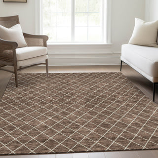 Piper Looms Mayfield Diamonds AMF932 Brown Machine Washable Area Rug Lifestyle Image Feature