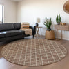 Piper Looms Mayfield Diamonds AMF932 Brown Machine Washable Area Rug Round Lifestyle Image Feature
