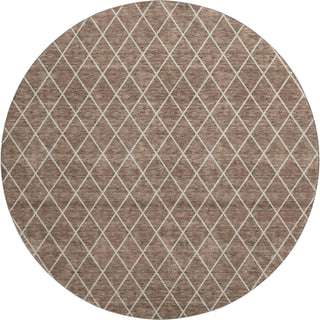 Piper Looms Mayfield Diamonds AMF932 Brown Machine Washable Area Rug Round Main Image