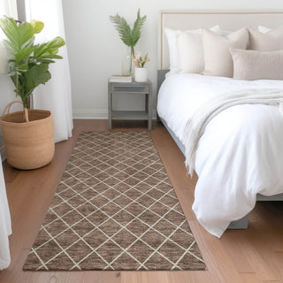Piper Looms Mayfield Diamonds AMF932 Brown Machine Washable Area Rug Runner Lifestyle Image Feature