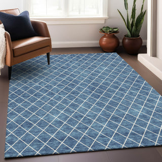 Piper Looms Mayfield Diamonds AMF932 Denim Machine Washable Area Rug Lifestyle Image Feature