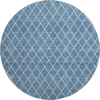 Piper Looms Mayfield Diamonds AMF932 Denim Machine Washable Area Rug Round Main Image
