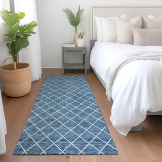 Piper Looms Mayfield Diamonds AMF932 Denim Machine Washable Area Rug Runner Lifestyle Image Feature