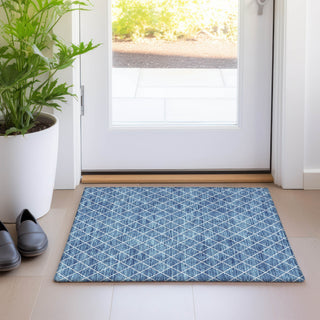 Piper Looms Mayfield Diamonds AMF932 Denim Machine Washable Area Rug Scatter Lifestyle Image Feature