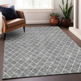 Piper Looms Mayfield Diamonds AMF932 Gray Machine Washable Area Rug Lifestyle Image Feature