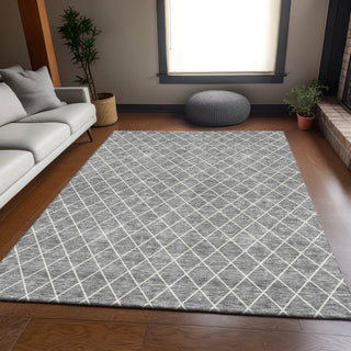 Piper Looms Mayfield Diamonds AMF932 Gray Machine Washable Area Rug Lifestyle Image Feature
