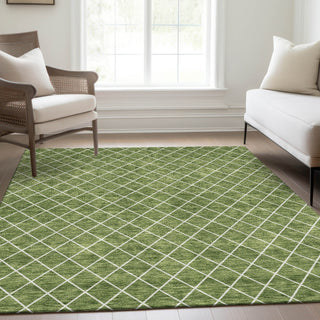 Piper Looms Mayfield Diamonds AMF932 Green Machine Washable Area Rug Lifestyle Image Feature