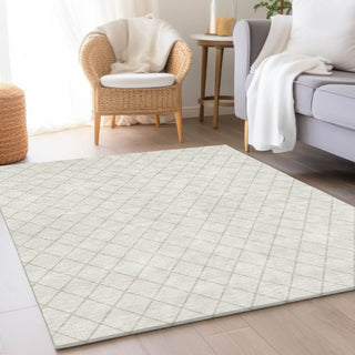Piper Looms Mayfield Diamonds AMF932 Ivory Machine Washable Area Rug Lifestyle Image Feature