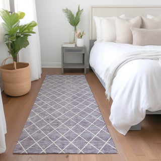 Piper Looms Mayfield Diamonds AMF932 Lavender Machine Washable Area Rug Runner Lifestyle Image Feature