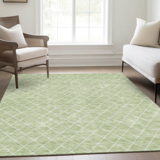 Piper Looms Mayfield Diamonds AMF932 Mint Machine Washable Area Rug Lifestyle Image Feature