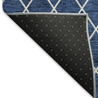 Piper Looms Mayfield Diamonds AMF932 Navy Machine Washable Area Rug Backing Image