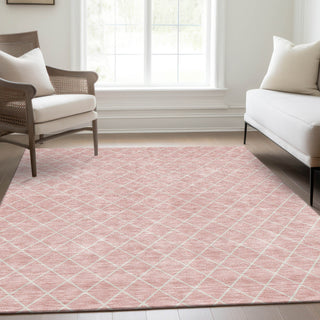Piper Looms Mayfield Diamonds AMF932 Pink Machine Washable Area Rug Lifestyle Image Feature