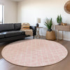 Piper Looms Mayfield Diamonds AMF932 Pink Machine Washable Area Rug Round Lifestyle Image Feature