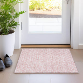 Piper Looms Mayfield Diamonds AMF932 Pink Machine Washable Area Rug Scatter Lifestyle Image Feature