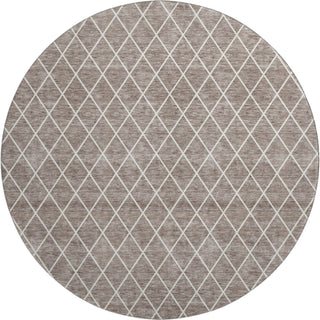 Piper Looms Mayfield Diamonds AMF932 Taupe Machine Washable Area Rug Round Main Image