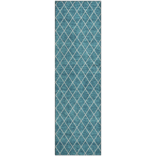 Piper Looms Mayfield Diamonds AMF932 Teal Machine Washable Area Rug Runner Main Image