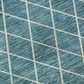 Piper Looms Mayfield Diamonds AMF932 Teal Machine Washable Area Rug Swatch Image