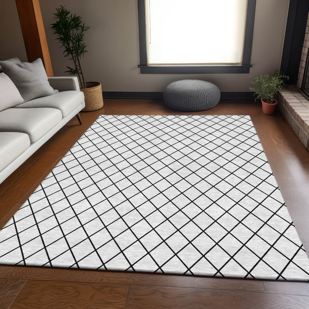 Piper Looms Mayfield Diamonds AMF932 White Machine Washable Area Rug Lifestyle Image Feature