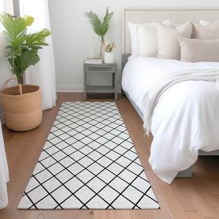 Piper Looms Mayfield Diamonds AMF932 White Machine Washable Area Rug Runner Lifestyle Image Feature