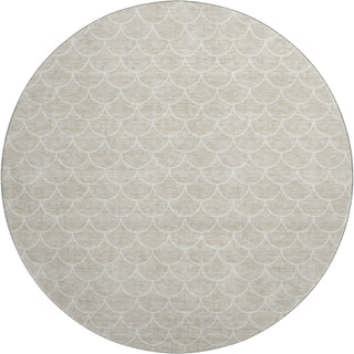 Piper Looms Mayfield Geometric AMF933 Beige Machine Washable Area Rug Round Main Image