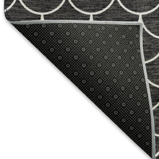 Piper Looms Mayfield Geometric AMF933 Black Machine Washable Area Rug Backing Image