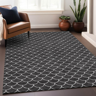 Piper Looms Mayfield Geometric AMF933 Black Machine Washable Area Rug Lifestyle Image Feature