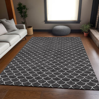 Piper Looms Mayfield Geometric AMF933 Black Machine Washable Area Rug Lifestyle Image Feature