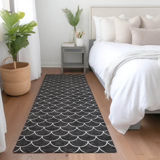 Piper Looms Mayfield Geometric AMF933 Black Machine Washable Area Rug Runner Lifestyle Image Feature