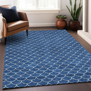 Piper Looms Mayfield Geometric AMF933 Blue Machine Washable Area Rug Lifestyle Image Feature