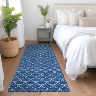 Piper Looms Mayfield Geometric AMF933 Blue Machine Washable Area Rug Runner Lifestyle Image Feature