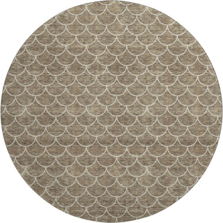 Piper Looms Mayfield Geometric AMF933 Brown Machine Washable Area Rug Round Main Image