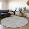 Piper Looms Mayfield Geometric AMF933 Gray Machine Washable Area Rug Round Lifestyle Image Feature