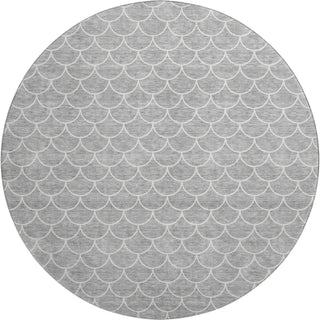 Piper Looms Mayfield Geometric AMF933 Gray Machine Washable Area Rug Round Main Image