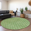 Piper Looms Mayfield Geometric AMF933 Green Machine Washable Area Rug Round Lifestyle Image Feature