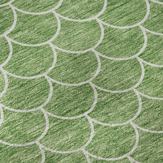 Piper Looms Mayfield Geometric AMF933 Green Machine Washable Area Rug Swatch Image