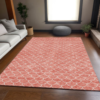 Piper Looms Mayfield Geometric AMF933 Salmon Machine Washable Area Rug Lifestyle Image Feature