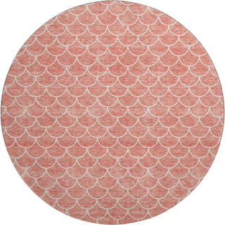 Piper Looms Mayfield Geometric AMF933 Salmon Machine Washable Area Rug Round Main Image
