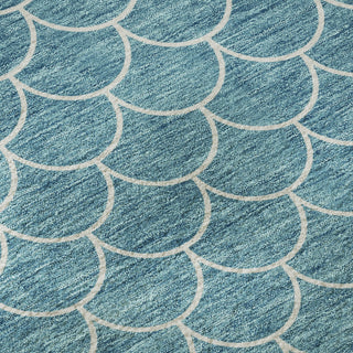 Piper Looms Mayfield Geometric AMF933 Teal Machine Washable Area Rug Swatch Image