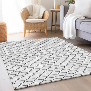 Piper Looms Mayfield Geometric AMF933 White Machine Washable Area Rug Lifestyle Image Feature