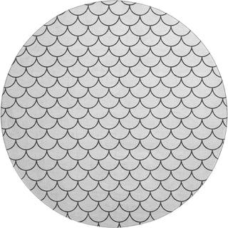 Piper Looms Mayfield Geometric AMF933 White Machine Washable Area Rug Round Main Image