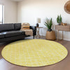 Piper Looms Mayfield Geometric AMF933 Yellow Machine Washable Area Rug Round Lifestyle Image Feature
