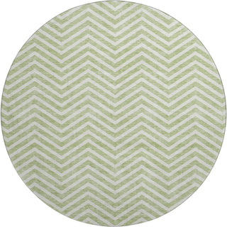 Piper Looms Mayfield Chevron AMF934 Aloe Machine Washable Area Rug Round Main Image