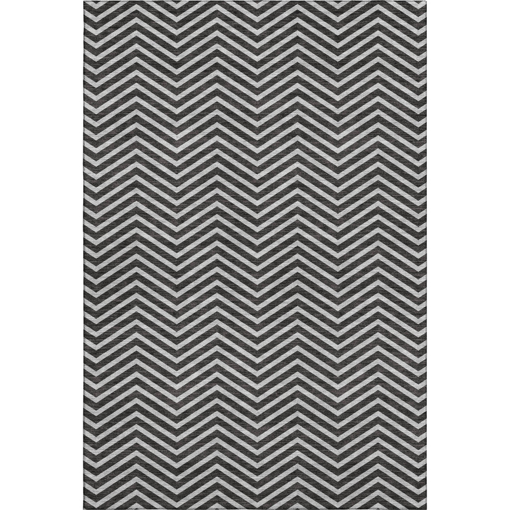 Piper Looms Mayfield Chevron AMF934 Black Machine Washable Area Rug main image
