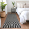 Piper Looms Mayfield Chevron AMF934 Black Machine Washable Area Rug Runner Lifestyle Image Feature