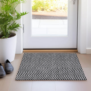 Piper Looms Mayfield Chevron AMF934 Black Machine Washable Area Rug Scatter Lifestyle Image Feature